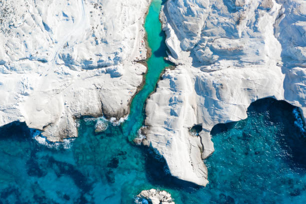 istock White chalk cliffs in Sarakiniko, Milos island, Cyclades, Greece 2155699752