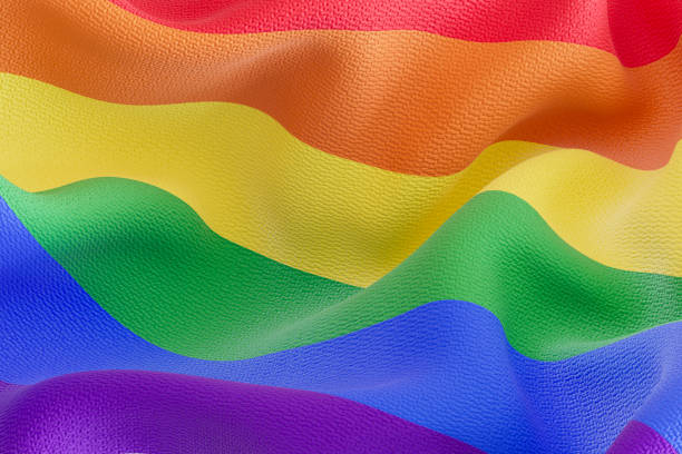 Pride Flag, LGBT Pride Month, Rainbow colors. Digitally generated image. 3d render.