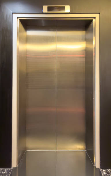 istock Metal door to the elevator as a background 2155705563
