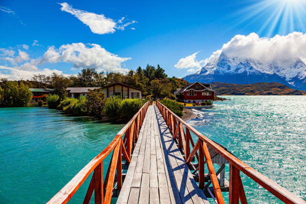 Bridge to island on Lake Pehoe