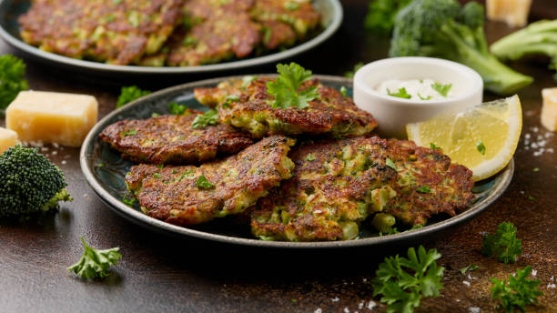 istock Fried Broccoli fritters or pancakes with parmesan and mozzarella cheese 2155706391
