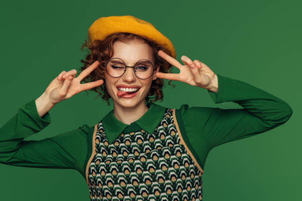 istock Retro Chic: Vibrant Joy in Green and Yellow 2155708089