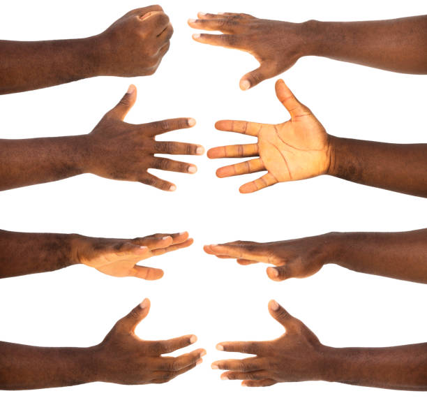 istock Set of Hand gestures isolated on white background 2155709657