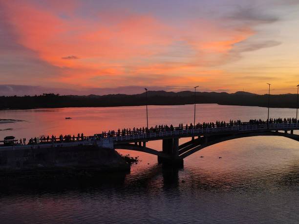 Sunset Bridge during sunset in Siargao, Philippines
