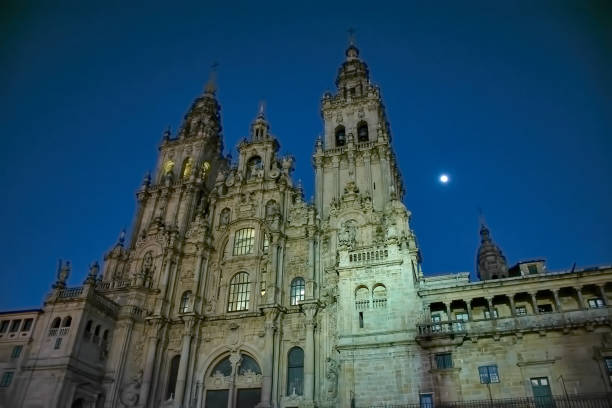 Santiago de Compostela, Galicia, Spain. View of the cathedral of Santiago de Compostela from Alameda Park