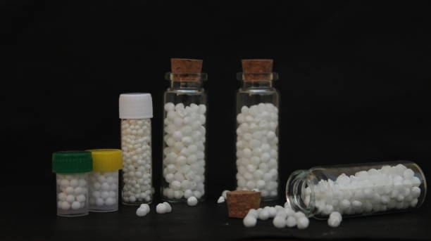 istock Bottles with Homoeopathic pills. 2155728814