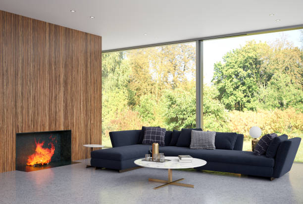 istock Large luxury modern bright interiors Living room mockup illustration 3D rendering image 2155735894
