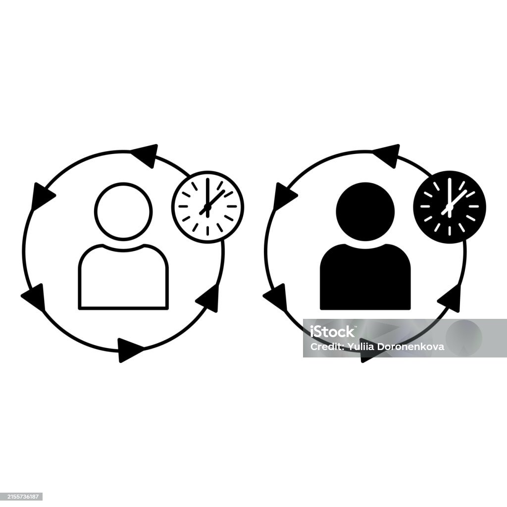 Icone Routine Icônes De Routine Icônes Vectorielles En Noir Et Blanc Routine ...