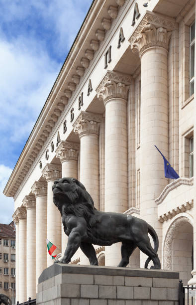 istock Lion statue outside the Palace of Justice, Sofia, Bulgaria 2155742433