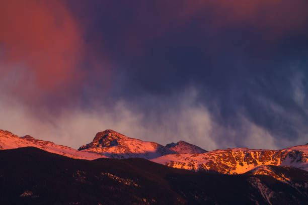 Beaver Meadows Rocky Mountain National Park Estes Park Colorado. Purple Mountains in the Rocky Mountain National Park Estes Park Colorado