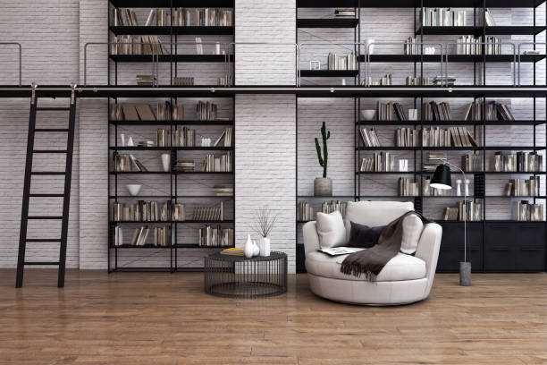 istock Large luxury modern bright interiors Living room mockup illustration 3D rendering image 2155749614