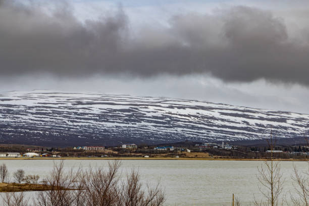 City in the snow iceland