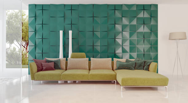 istock Large luxury modern bright interiors Living room mockup illustration 3D rendering image 2155753839