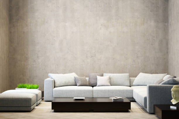 istock Large luxury modern bright interiors Living room mockup illustration 3D rendering image 2155753903