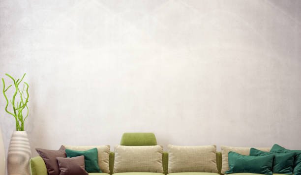 istock Large luxury modern bright interiors Living room mockup illustration 3D rendering image 2155754090