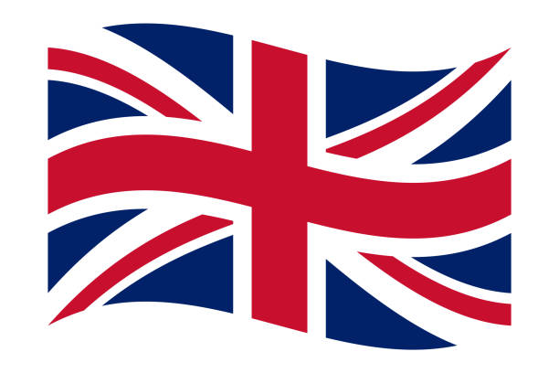 ilustrații de stoc cu steagul ondulat al marii britanii, izolat pe fundal transparent. steagul regatului unit. ilustrare vectorială - drapel britanic