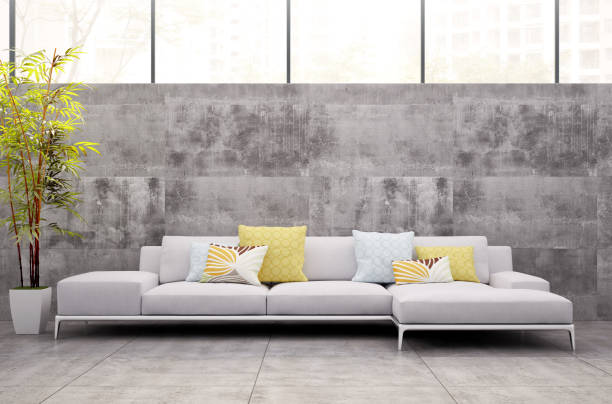 istock Large luxury modern bright interiors Living room mockup illustration 3D rendering image 2155756442