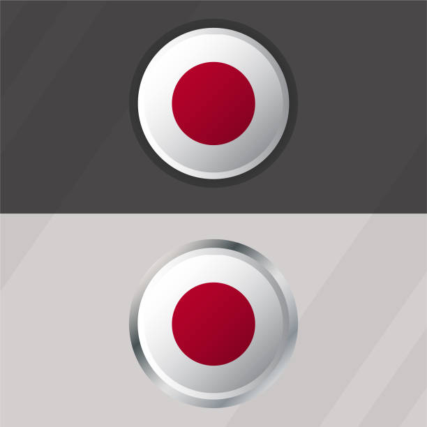 Vector Japan Round Flag Template Vector Japan Round Flag Template, can be used for business designs, presentation designs or any suitable designs. glossy button flag of japan stock illustrations