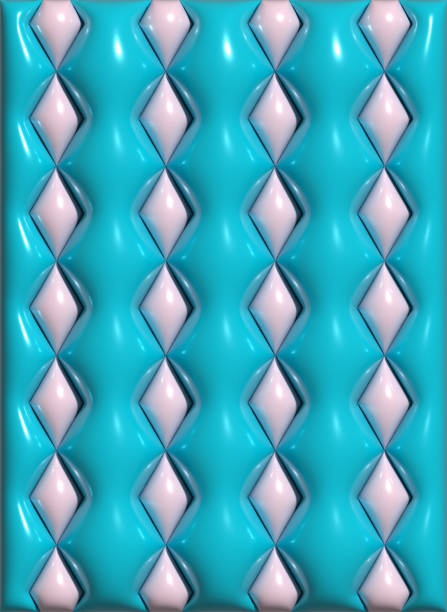 istock Abstract blue background with pink rhombuses, 3D rendering illustration 2155757160