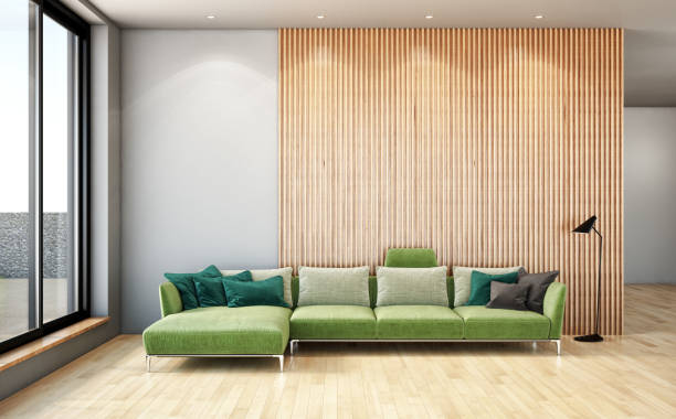 istock Large luxury modern bright interiors Living room mockup illustration 3D rendering image 2155757664