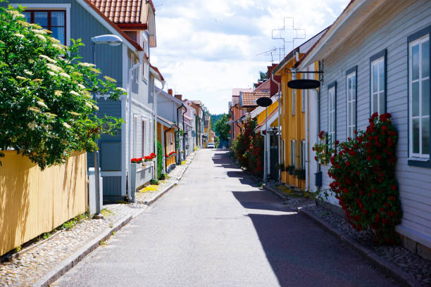 istock A empty street among buildings 2155758392