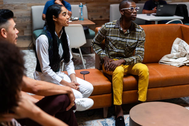 istock Mixed Age Range Multi-Ethnic Group In A Morning Business Meeting 2155758558