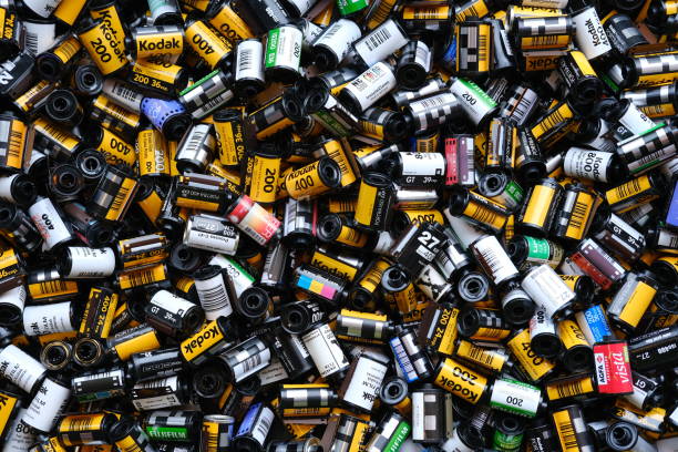 A close-up of some analog films. Paris, France - May 30, 2024.