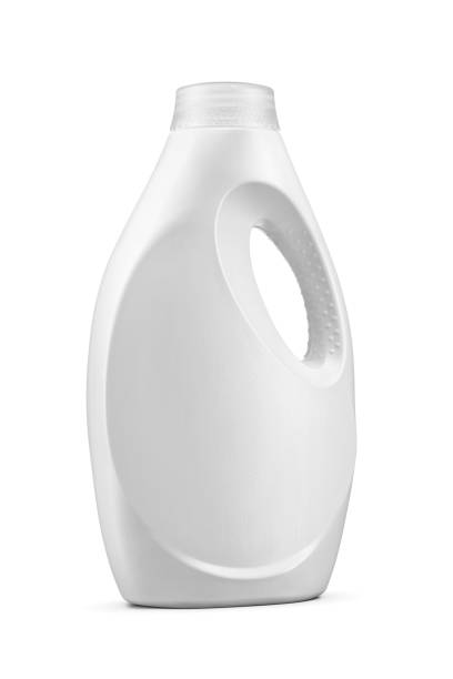 istock Fabric softener or conditioner in blank plastic bottle with handle isolated on white. 2155761379