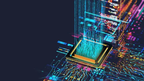 Photo of Artificial Intelligence, concept CPU - quantum computing