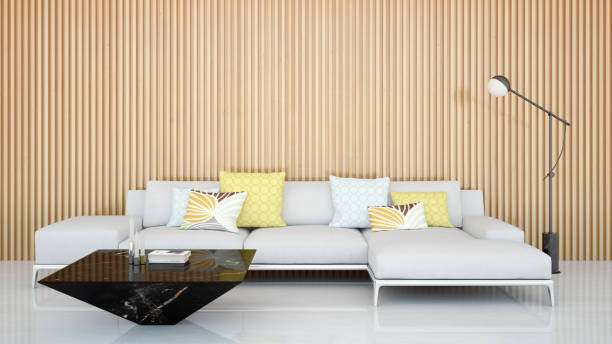 istock Large luxury modern bright interiors Living room mockup illustration 3D rendering image 2155774156