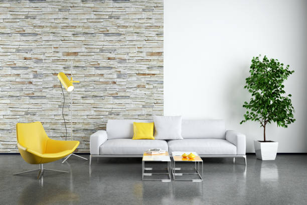 istock Large luxury modern bright interiors Living room mockup illustration 3D rendering image 2155774230