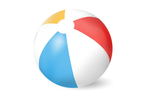 istock Inflatable ball for beach and water games. Set of beach ball . Realistic beach ball. 2155776008