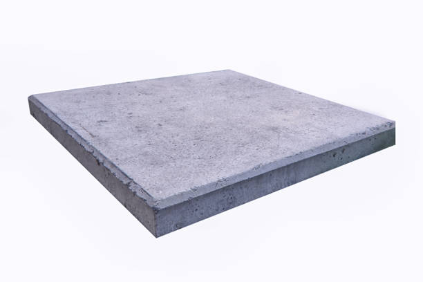 istock Reinforced concrete slab of square shape isolate on a white background. 2155781046