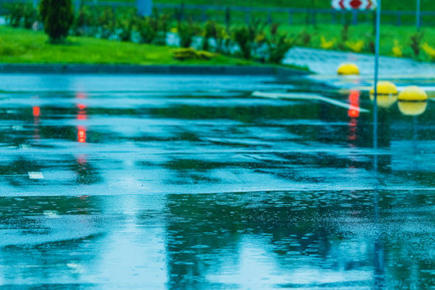 istock Wet road. Parking lot. Rain 2155782817