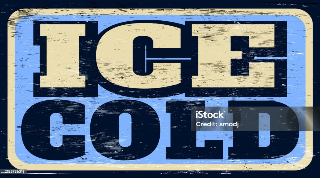 Ice Sold Sign Ice Cold Stock Illustration - Download Image Now - Refrigerator, Retro ...