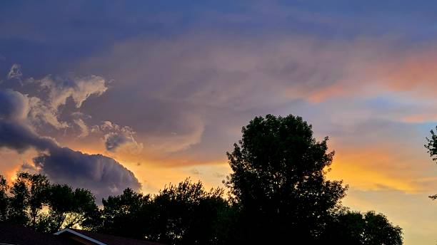 istock Beautiful evening sky with storm clouds rolling in 2155787666