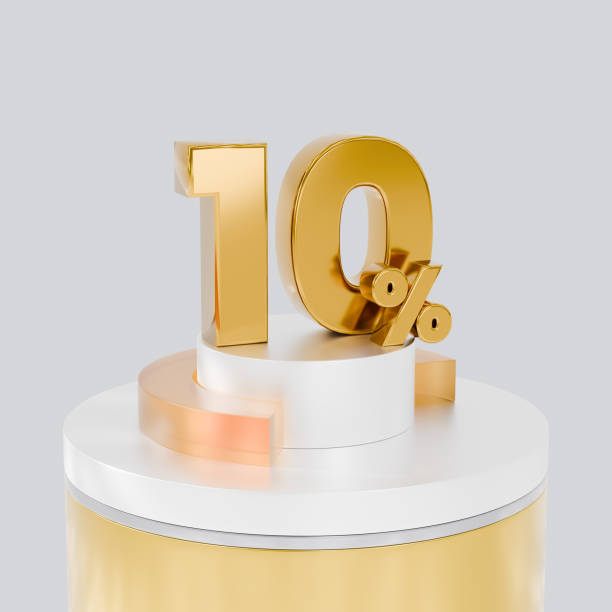 istock Finance concept and percent sign with clipping path on grey background 2155788120