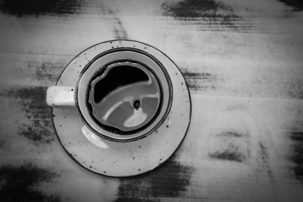 cup with  coffee  on the table