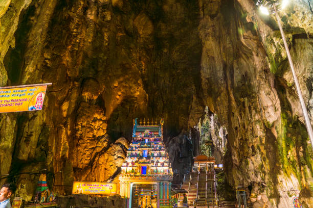 Kuala Lumpur, Malaysia - May 15, 2024 :  Sri Subramaniar Swamy Temple inside Batu Caves