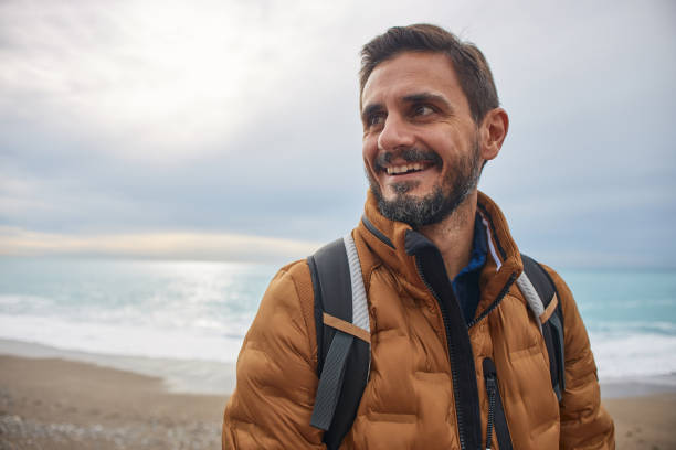 istock Young male tourist enjoying the view 2155803569