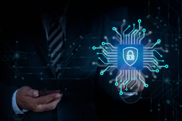 istock Businessman touching on lock icon. Cyber Protection Data Security Internet Privacy Internet technology concept on virtual screen. 2155805241