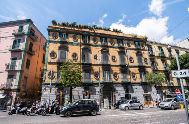 Napoli, Italy - May 23, 2024: Beautiful old buildings in central Napoli