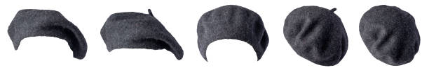 female  beret isolated on white background. autumn accessory