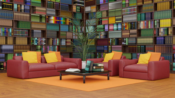istock Bookcase in the living room. Library 2155814845
