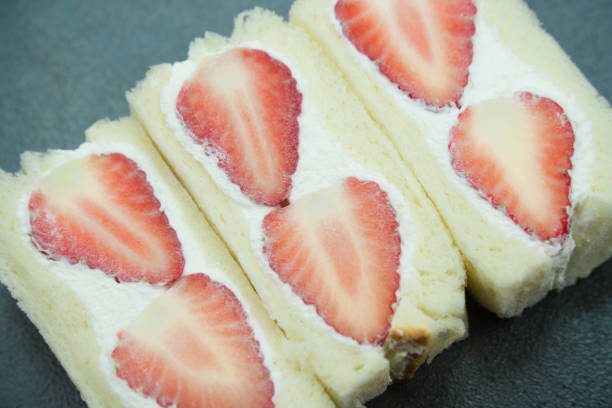 istock Strawberry sandwiches with a cross section visible 2155816141