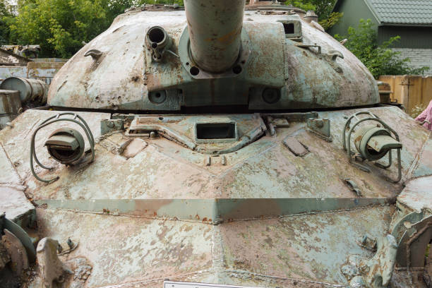 istock Fragment  tower of an old tank. 2155816930
