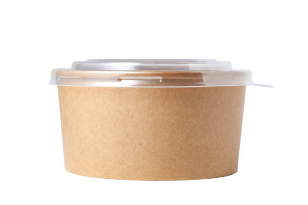 istock disposable kraft paper bowl with plastic lid 2155817687