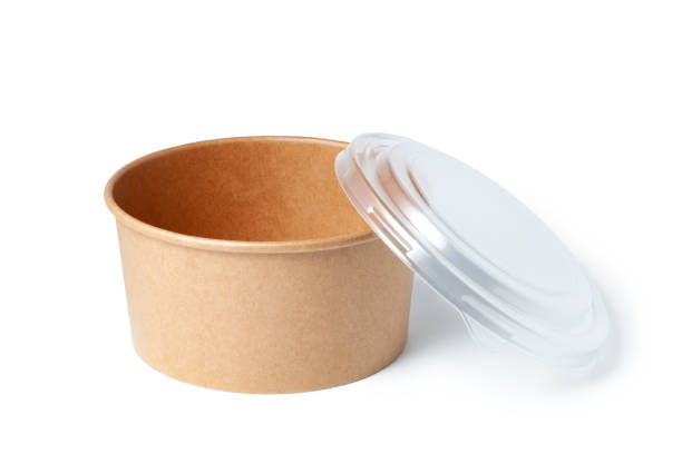 istock disposable kraft paper bowl with plastic lid 2155817690