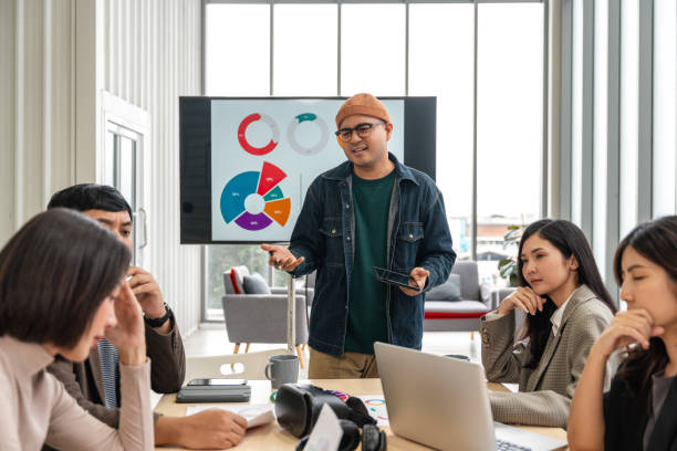 istock Asian business start up freelance people team analyzing statistics financial. Group Team of businesspeople man and woman Meeting Conference Discussion various topic Corporate Concept in office. 2155817905