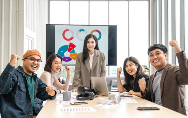 istock Asian business start up freelance people team analyzing statistics financial. Group Team of businesspeople man and woman Meeting Conference Discussion various topic Corporate Concept in office. 2155817932